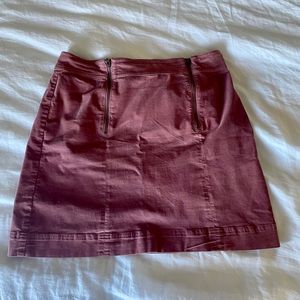 Madewell pink velveteen mini skirt